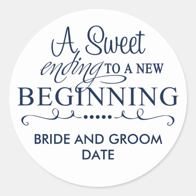 GASTGESCHENK HOCHZEIT STICKER A Sweet End (Vorderseite)