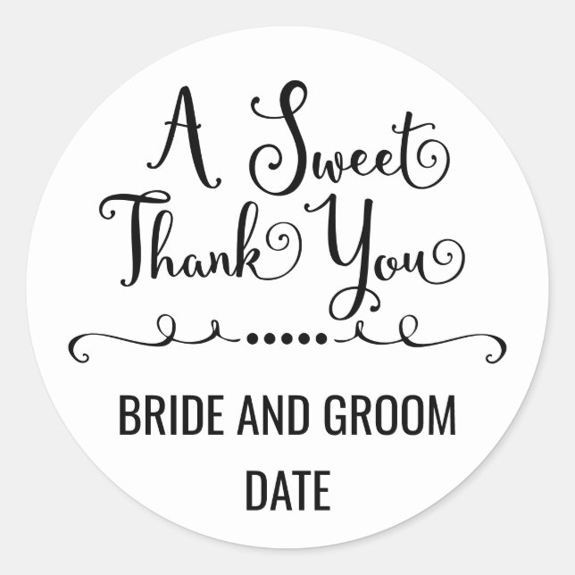 GASTGESCHENK HOCHZEIT STICKER | Ein herzlicher Dan (Vorderseite)