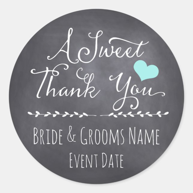 GASTGESCHENK HOCHZEIT STICKER | Ein herzlicher Dan (Vorderseite)