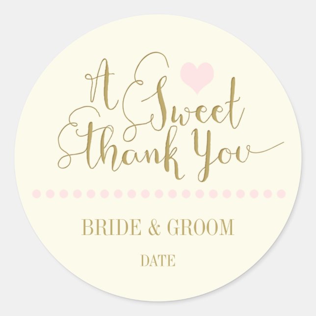 GASTGESCHENK HOCHZEIT STICKER Herzlichen Dank. (Vorderseite)