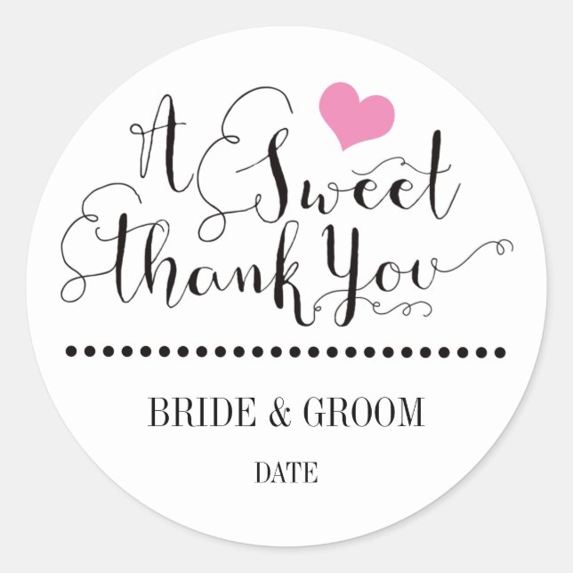 GASTGESCHENK HOCHZEIT STICKER Herzlichen Dank. (Vorderseite)