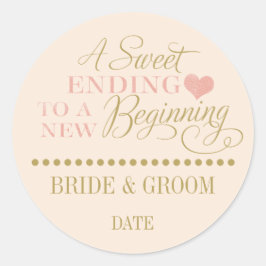 GASTGESCHENK HOCHZEIT STICKER Rose Gold Süße Ende