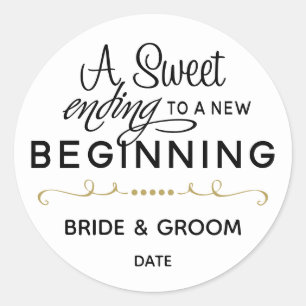 GASTGESCHENK HOCHZEIT STICKER   SCHWEET ENDET NEUE