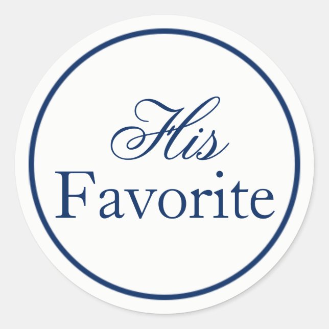 Gastgeschenk Hochzeit-Sticker "Seine Lieblings" -  Runder Aufkleber (Vorderseite)