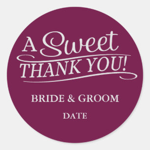 GASTGESCHENK HOCHZEIT STICKER Sweet Danke.