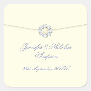 Gastgeschenk Hochzeit Stickers Elfenbeinkühe mit P