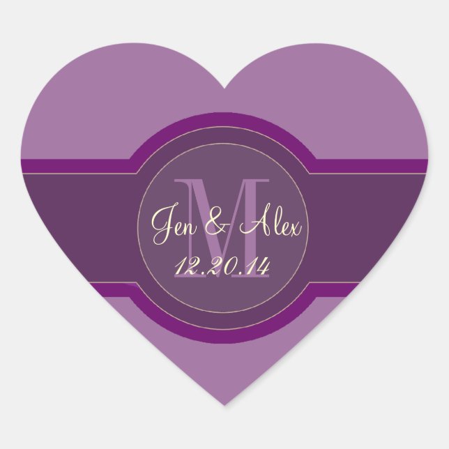Gastgeschenk Hochzeit Stickers Herz geformt (Vorderseite)
