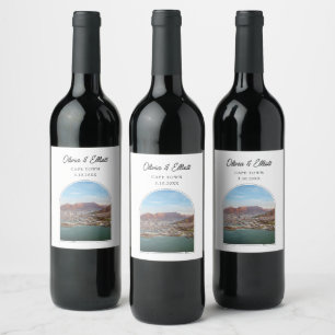 Gastgeschenk Hochzeit Tafelberg Personalisiert Weinetikett