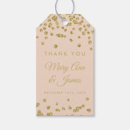Gastgeschenk Hochzeit Tag Gold Glitzer Confetti Bl Geschenkanhänger