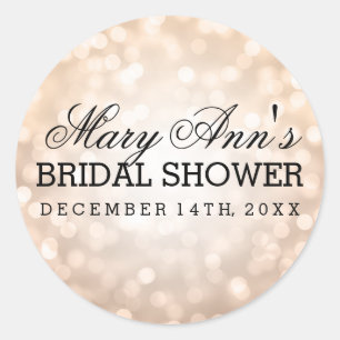 Gastgeschenk Hochzeit-Tag-Kupfer-Glitzer-Leuchten Runder Aufkleber