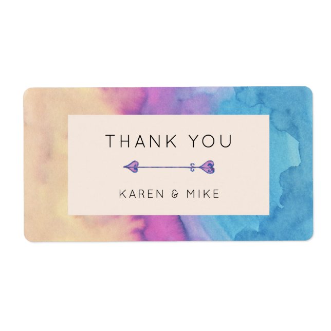 Gastgeschenk Hochzeit-Tags | Aquarelltextur (Vorne)