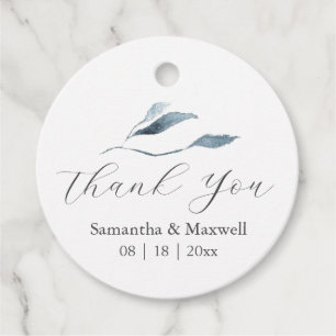 Gastgeschenk Hochzeit Tags Dusty Blue Botanicals Geschenkanhänger