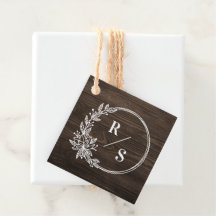 Gastgeschenk Hochzeit-Tags für rustikale Monogramm