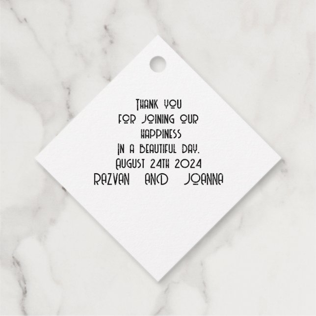 Gastgeschenk Hochzeit-Tags Geschenkanhänger (Rückseite)