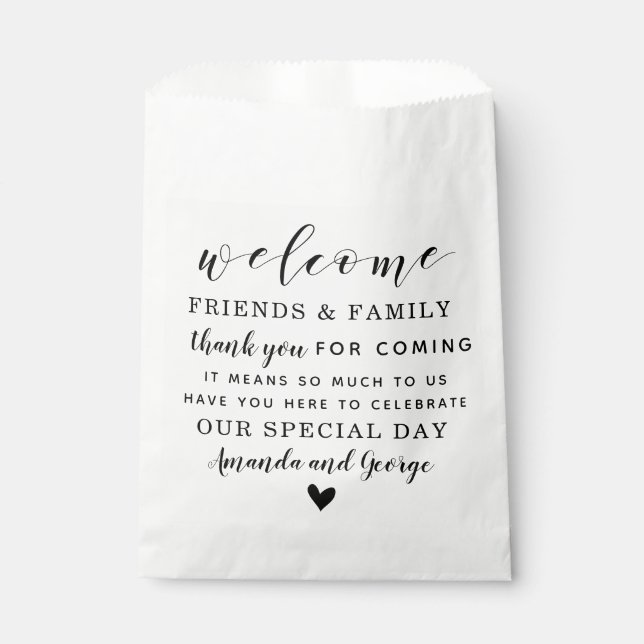 Gastgeschenk Hochzeit Tasche personalisiert vielen Geschenktütchen (Vorderseite)
