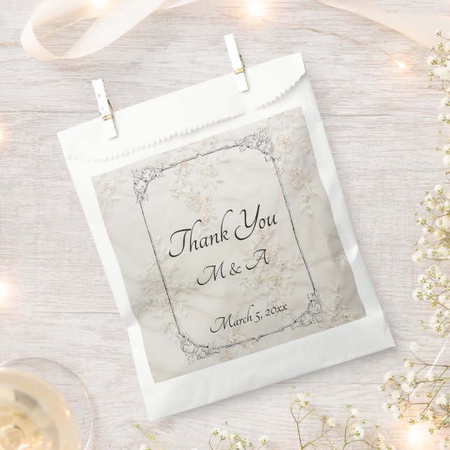 Gastgeschenk Hochzeit-Taschen mit Stickerei Geschenktütchen (Ausgeschnitten)