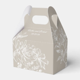 Gastgeschenk Hochzeit Taupe und White Eleganto Geschenkschachtel