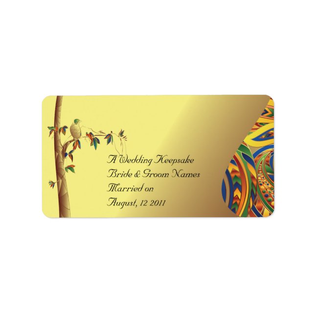 Gastgeschenk Hochzeit Tropical Paradise Adressaufkleber (Vorne)