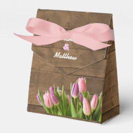 Gastgeschenk Hochzeit Tulips & Barnwood Geschenkschachtel