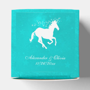 Gastgeschenk Hochzeit Turquoise Unicorn Geschenkschachtel
