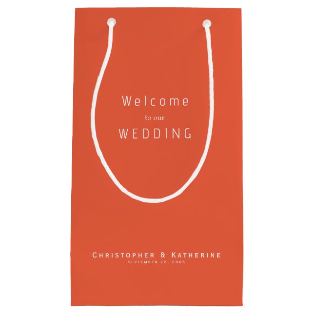 Gastgeschenk Hochzeit und Datum der modernen Manda Kleine Geschenktüte (Vorderseite)