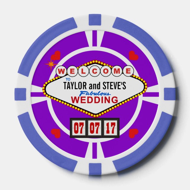 Gastgeschenk Hochzeit Vegas Casino Poker Pokerchips (Vorderseite)