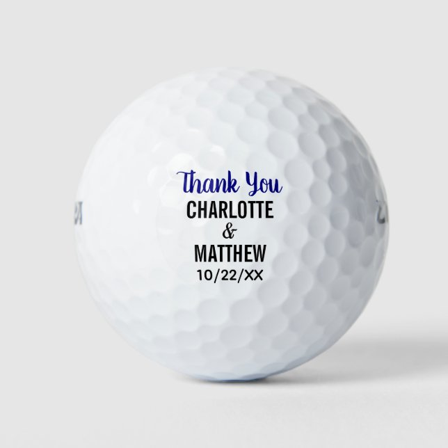 Gastgeschenk Hochzeit Vielen Dank Golfball (Vorderseite)