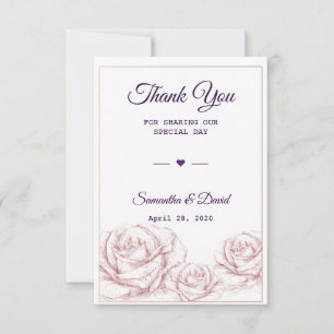 Gastgeschenk Hochzeit Vielen Dank Luxus Floral Ros Dankeskarte