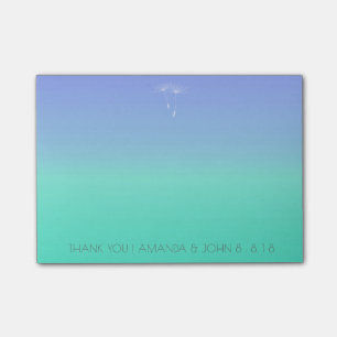 Gastgeschenk Hochzeit Vielen Dank Ocean Blue Ombre Post-it Klebezettel