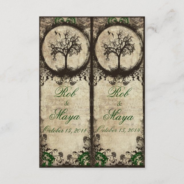 Gastgeschenk Hochzeit Vintager neuer Lesezeichen (Vorderseite)