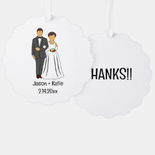 Gastgeschenk Hochzeit von Braut- und Wurzelnamen Ornament Karte
