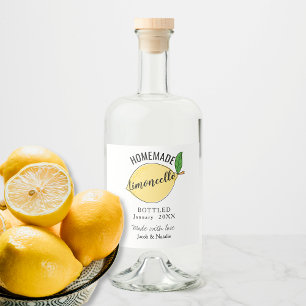 Gastgeschenk Hochzeit von Limoncello Alkoholflaschenetikett