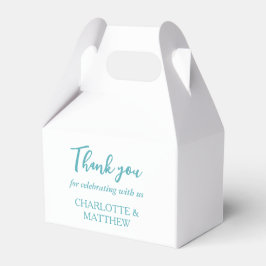 Gastgeschenk Hochzeit Weiß und Türkis Geschenkschachtel