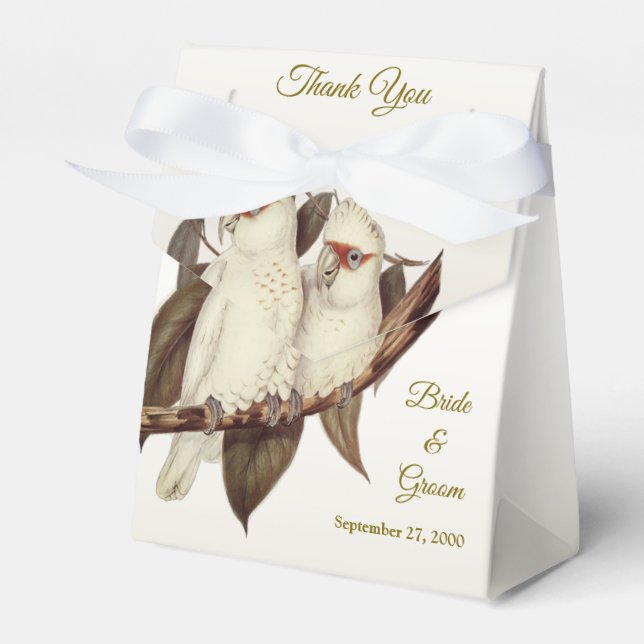 Gastgeschenk Hochzeit "Weiße Vögel" Geschenkschachtel (Vorderseite)