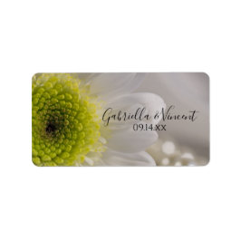 Gastgeschenk Hochzeit "White Daisy" Adressaufkleber