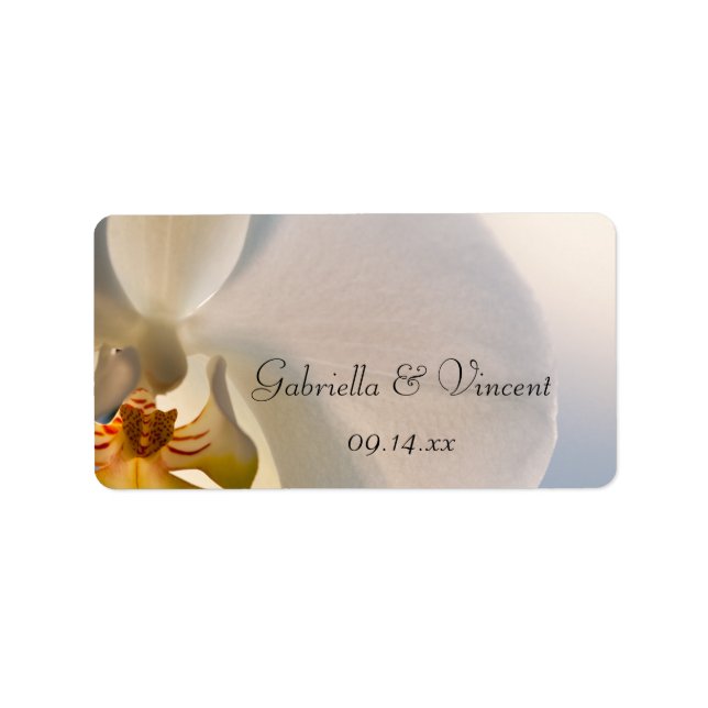 Gastgeschenk Hochzeit "White Orchid" Adressaufkleber (Vorne)
