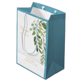 Gastgeschenk Hochzeit Willkommensnamen Foliage Blu Mittlere Geschenktüte