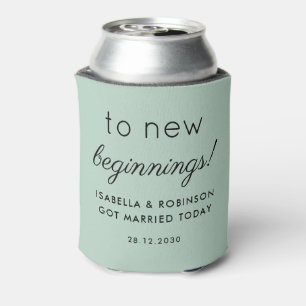 Gastgeschenk Hochzeit zu neuen Anfängen Grün Elega Dosenkühler