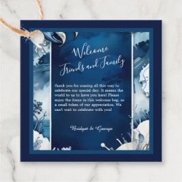 Gastgeschenk Hochzeiten für blaue und weiße Küsten Geschenkanhänger