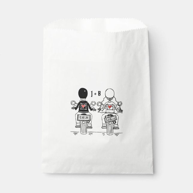 Gastgeschenk Hochzeiten für personalisierte Motorr Geschenktütchen (Vorderseite)