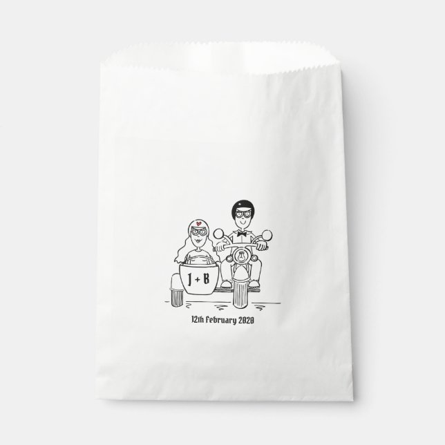 Gastgeschenk Hochzeiten für personalisierte Motorr Geschenktütchen (Vorderseite)