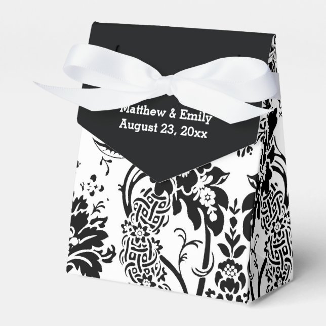 Gastgeschenk Hochzeiten für Schwarz und Weiß Geschenkschachtel (Vorderseite)