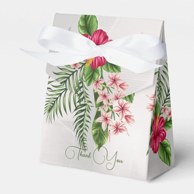 Gastgeschenk Hochzeiten für tropische Blume und Bl Geschenkschachtel (Vorderseite)