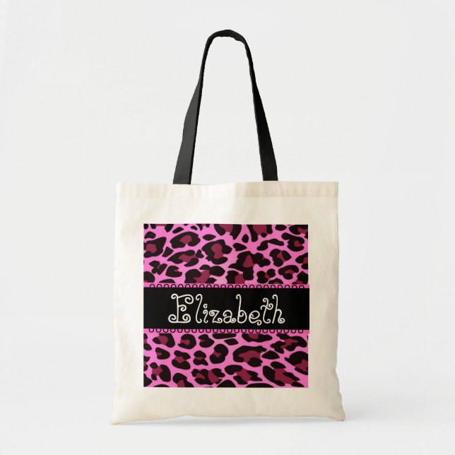 Gastgeschenk Hochzeits-rosa schwarze Tragetasche (Vorne)