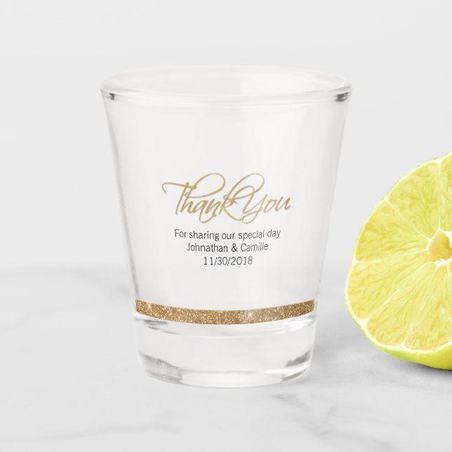 Gastgeschenk Hochzeits-Schuss-Glas Schnapsglas (Vorderseite)