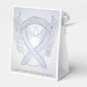 Gastgeschenk "Light Gray Awareness Ribbon Angel" Geschenkschachtel