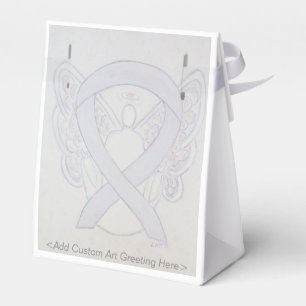 Gastgeschenk "Pearl White Awareness Ribbon Angel" Geschenkschachtel