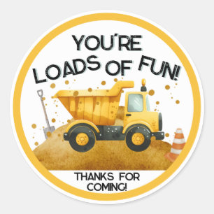 Gastgeschenk-Rundaufkleber für Fun Construction Runder Aufkleber