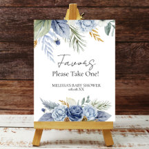 Gastgeschenk Signs Greenery Dusty Blue Blume