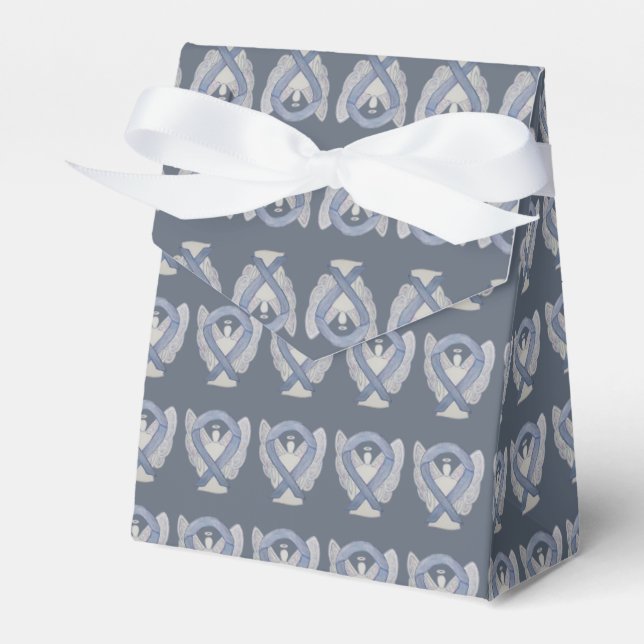 Gastgeschenk "Silver Awareness Ribbon Angel" Geschenkschachtel (Vorderseite)